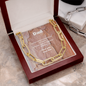 Dad / Forever Lined Necklace/ Bling Necklace for Dad w/Mahoghany Box