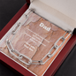Dad / Forever Lined Necklace/ Bling Necklace for Dad w/Mahoghany Box