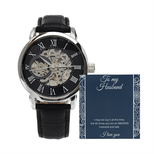 Men's Openwork Watch / For Husband / Amazing Husband and Dad / Watch Gift for Husband