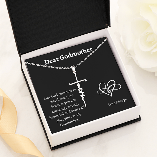 Dear Godmother / Godmother Gift / Godmother Birthday / Faith Cross Necklace