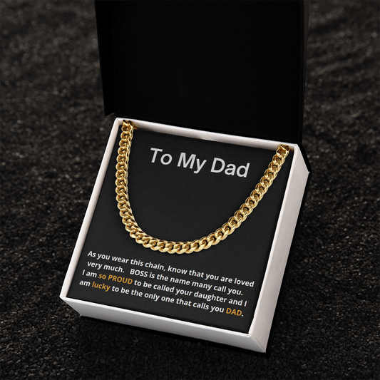 Daughter to Dad necklace gift; gift to dad from daughter