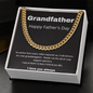 Grandfather / Father's Day Gift for Grandfather / Adjustable Cuban Link Chain Necklace