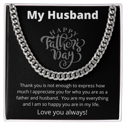 Father's Day Necklace; Husband Father's Day gift