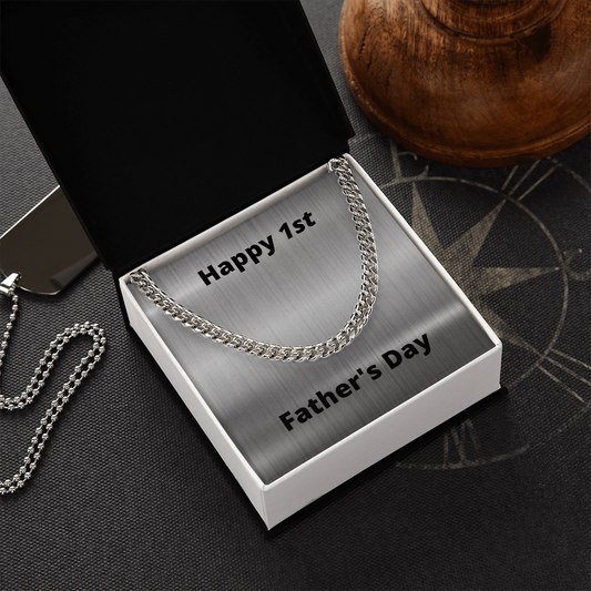 First Father's Day / Husband First Father's Day / Adjustable Cuban Link Chain Necklace Gift