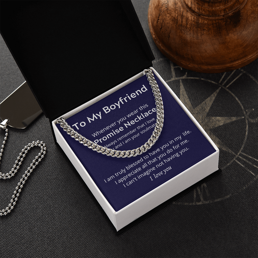 Boyfriend - Promise Necklace - Cuban Link Chain