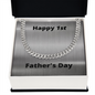 First Father's Day / Husband First Father's Day / Adjustable Cuban Link Chain Necklace Gift