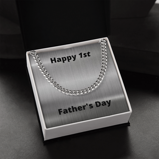First Father's Day / Husband First Father's Day / Adjustable Cuban Link Chain Necklace Gift