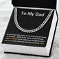 My Dad / Gift to Dad from Daughter / Adjustable Cuban Link Chain Necklace Gift