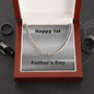 First Father's Day / Husband First Father's Day / Adjustable Cuban Link Chain Necklace Gift