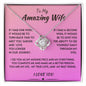 Wife gift, wife necklace gift, wife gift from husband, bride gift, new bride, love gift for wife, alma, best gift for wife, pink gift for wife
