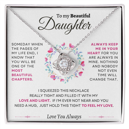 Daughter - Beautiful Chapters Pink - Love Knot Necklace