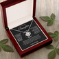 Mahoghany box with text card and necklace, gift for daughter, necklace gift for daughter
