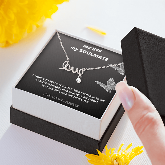 Love necklace for wife, wife gift from husband, wife gift