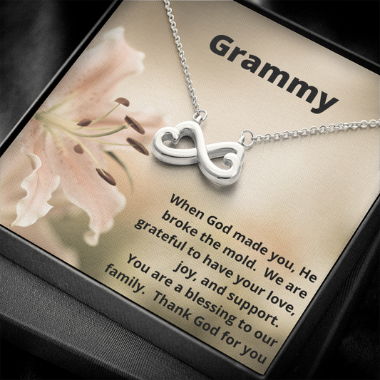 Grammy/ God Broke the Mold / Grammy for Mother's Day / Infinity Symbol Necklace