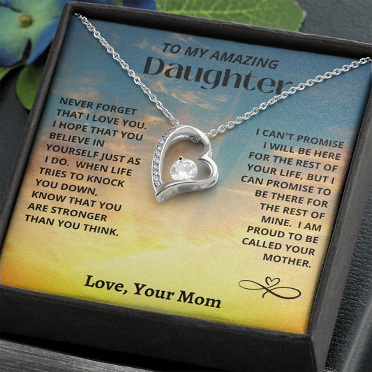 Amazing Daughter - You are Stronger - Forever Love Necklace
