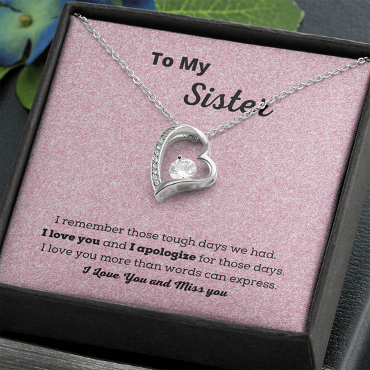To My Sister / Apologize / Love you / Miss you / Forever Love Necklace