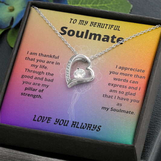 Beautiful Soulmate Necklace Gift / Soulmate Pillar of Strength / Forever Love Necklace