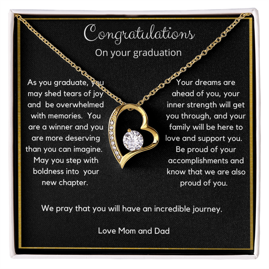 Graduation / Graduation Gift for her from Parents / Forever Love Necklace Gift