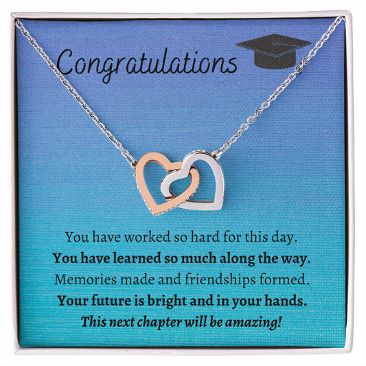 Graduate / Congratulations for Her / Interlocking Hearts Necklace