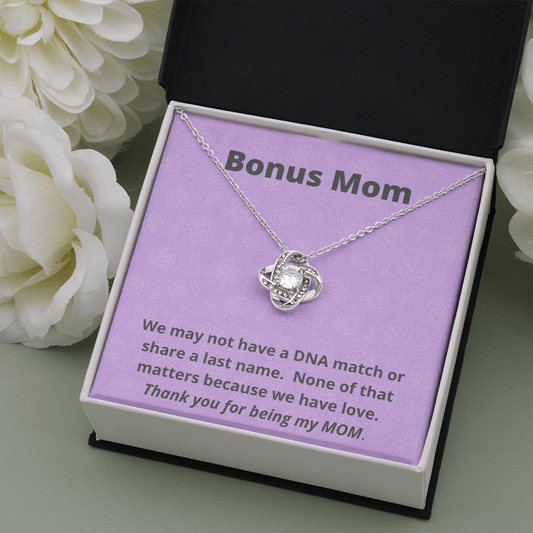 Bonus Mom / Like a Mom / Unbiological Mom / To Stepmom / Love Knot Necklace
