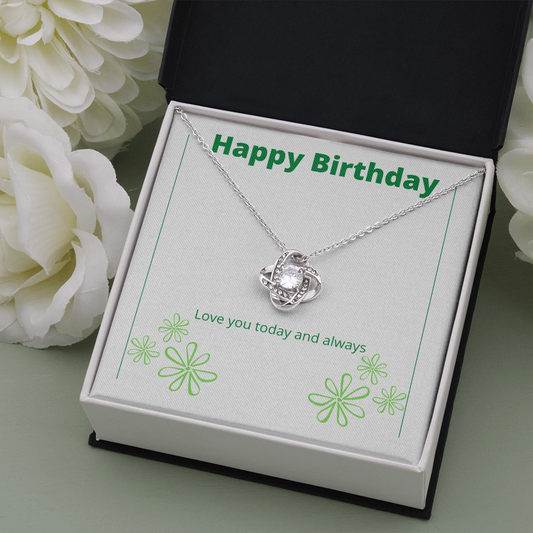 Happy Birthday / Love Knot Necklace