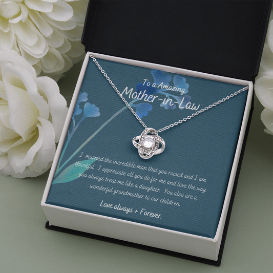 To My Beautiful Mother-in-Law / Mother's Day / Love Knot Necklace