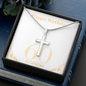 Happy Birthday / Happy 60th Birthday / Stainless Steel Cross Necklace