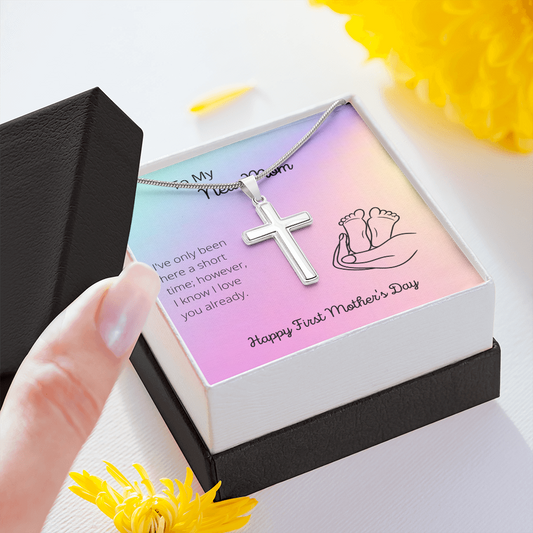 New Mom / First Mother's Day / Stainless Steel Cross Necklace