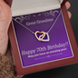 Happy Birthday Great Grandma / Happy 70th Birthday Great Grandma Gift / Interlocking Hearts Necklace