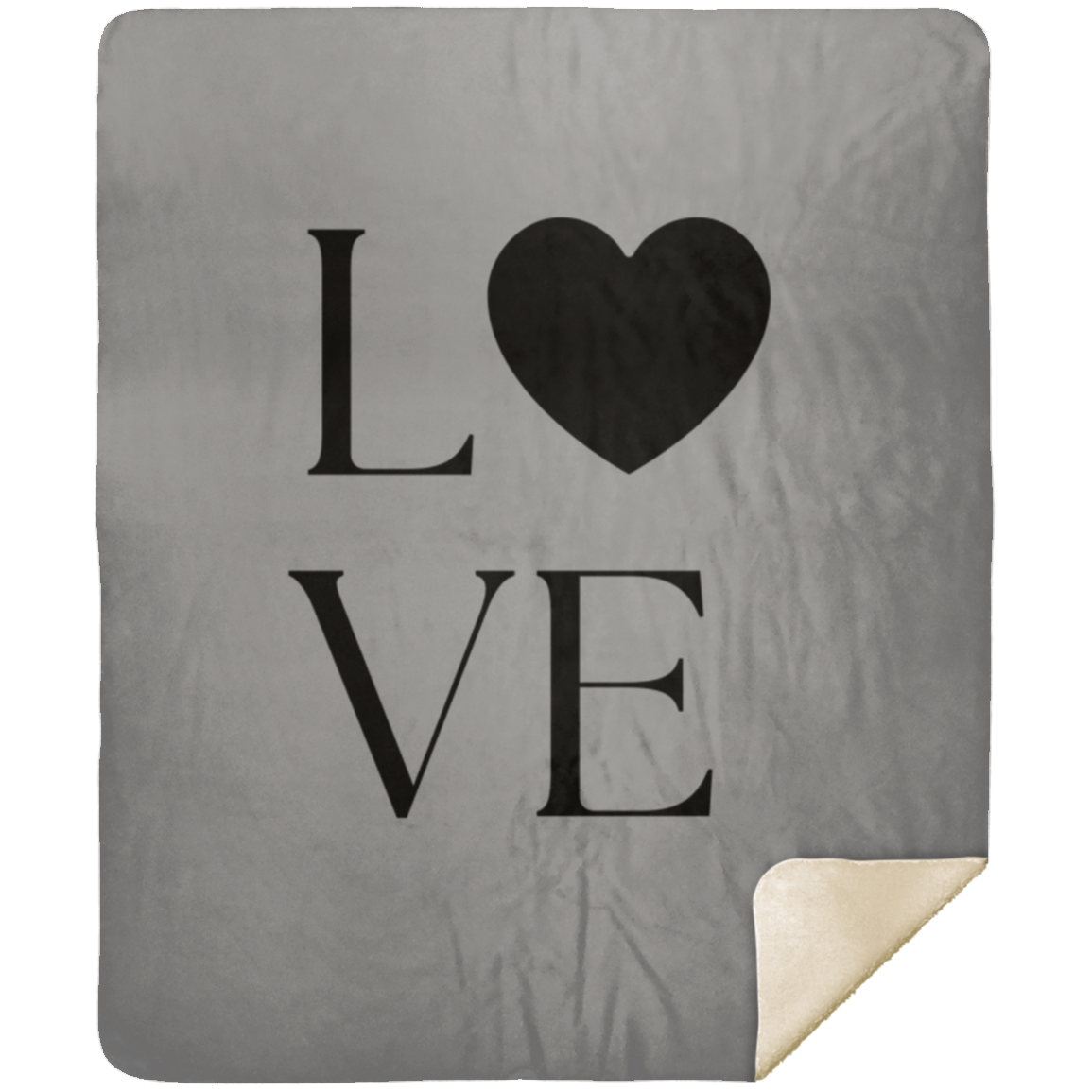 Love w/Heart - Premium Sherpa Blanket