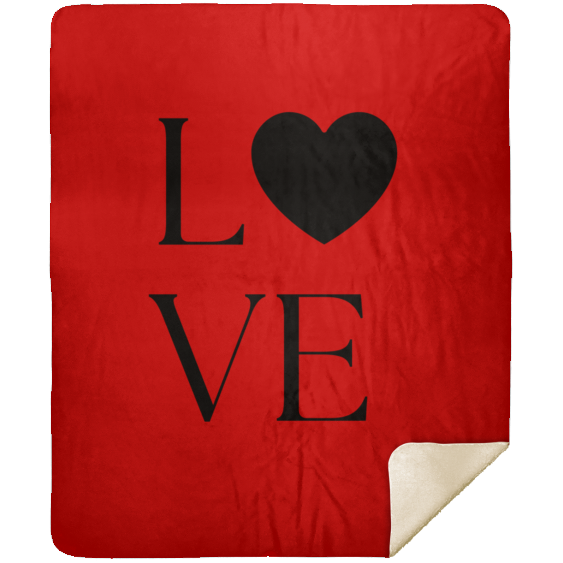 Love w/Heart - Premium Sherpa Blanket