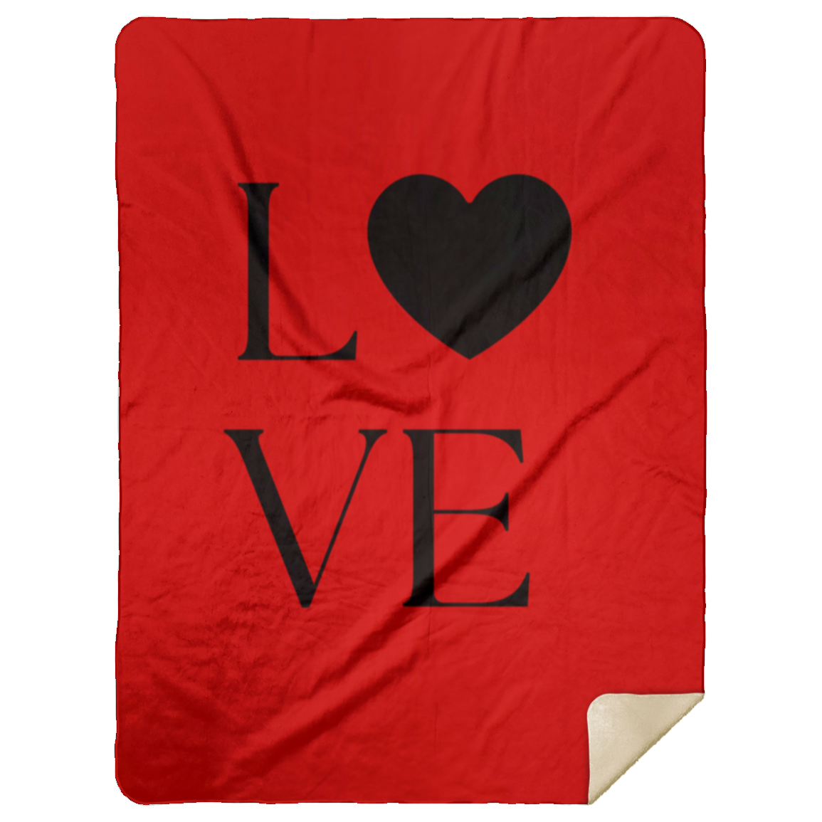 Love w/Heart - Premium Sherpa Blanket