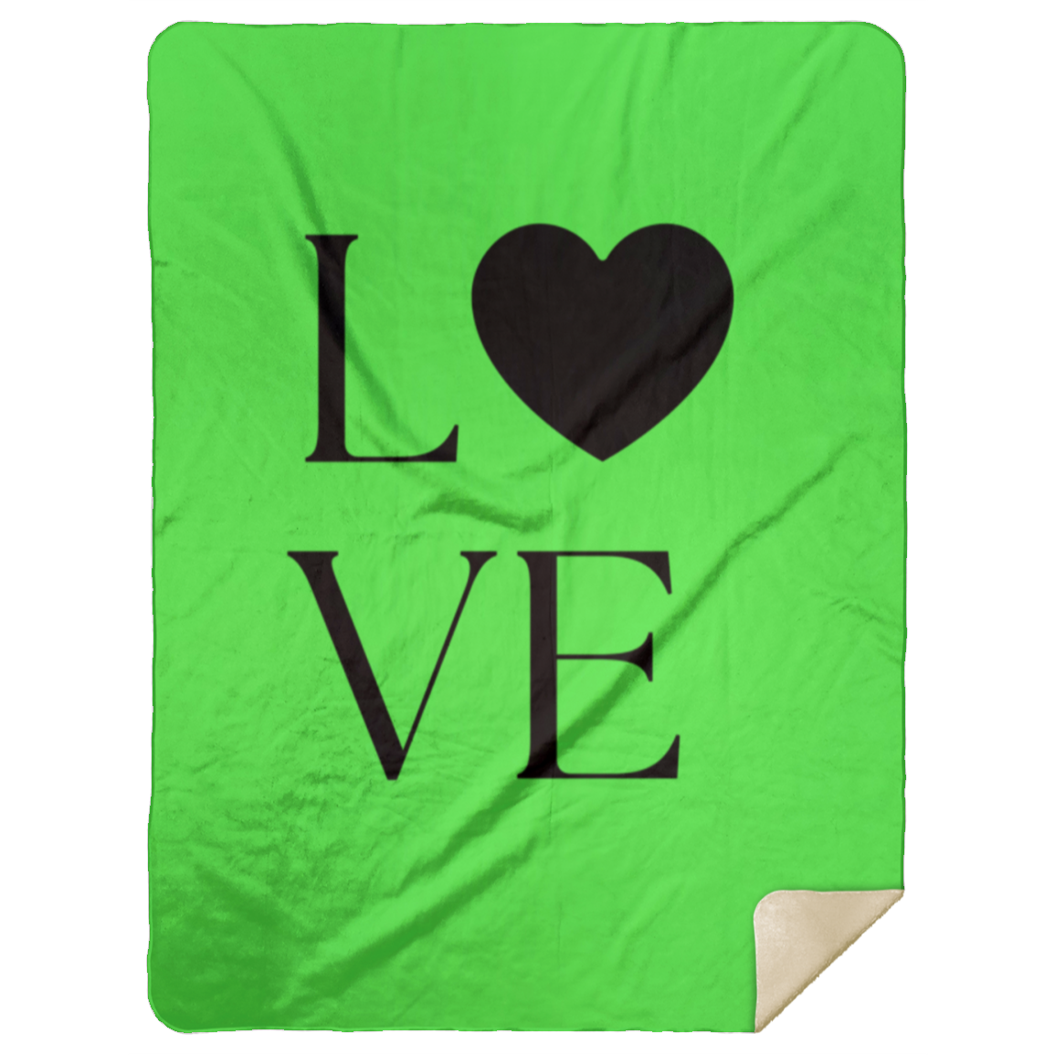 Love w/Heart - Premium Sherpa Blanket