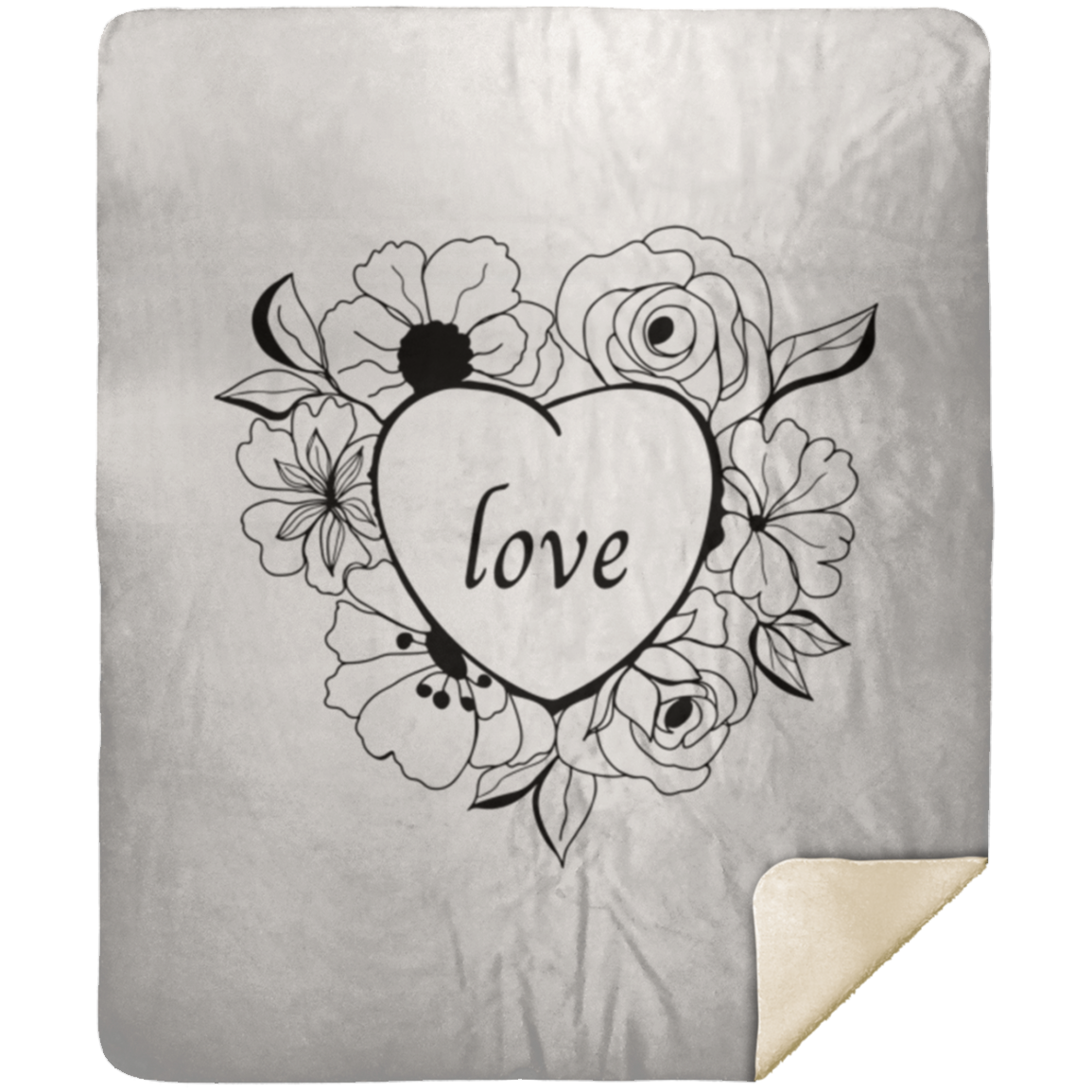 Love and Flowers - Premium Sherpa Blanket
