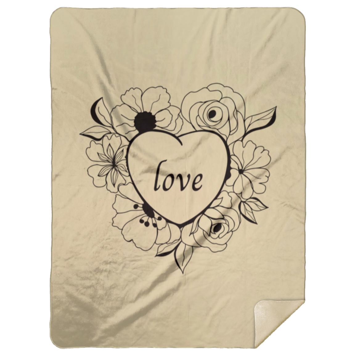 Love and Flowers - Premium Sherpa Blanket