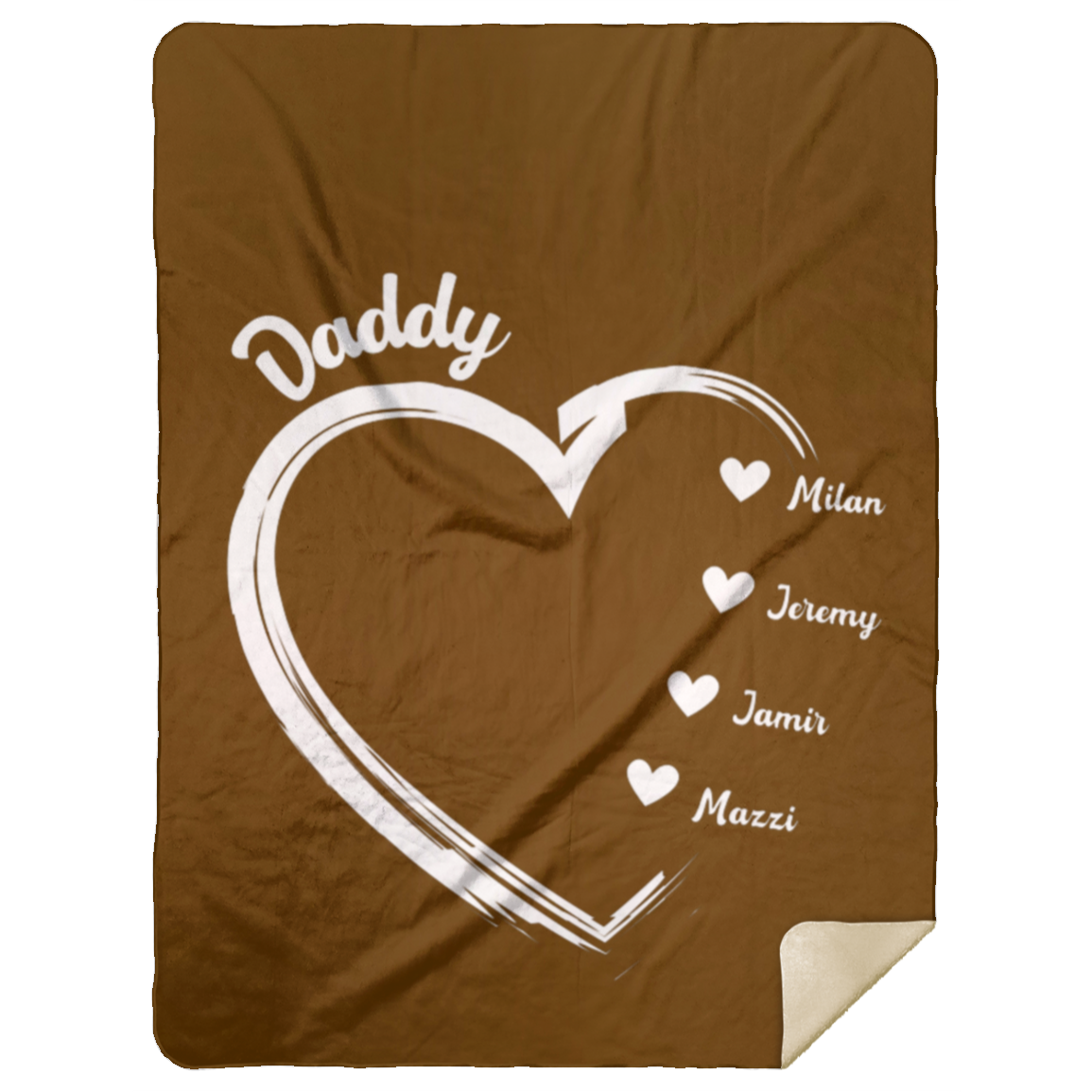 Daddy w/names - Large Premium Sherpa Blanket