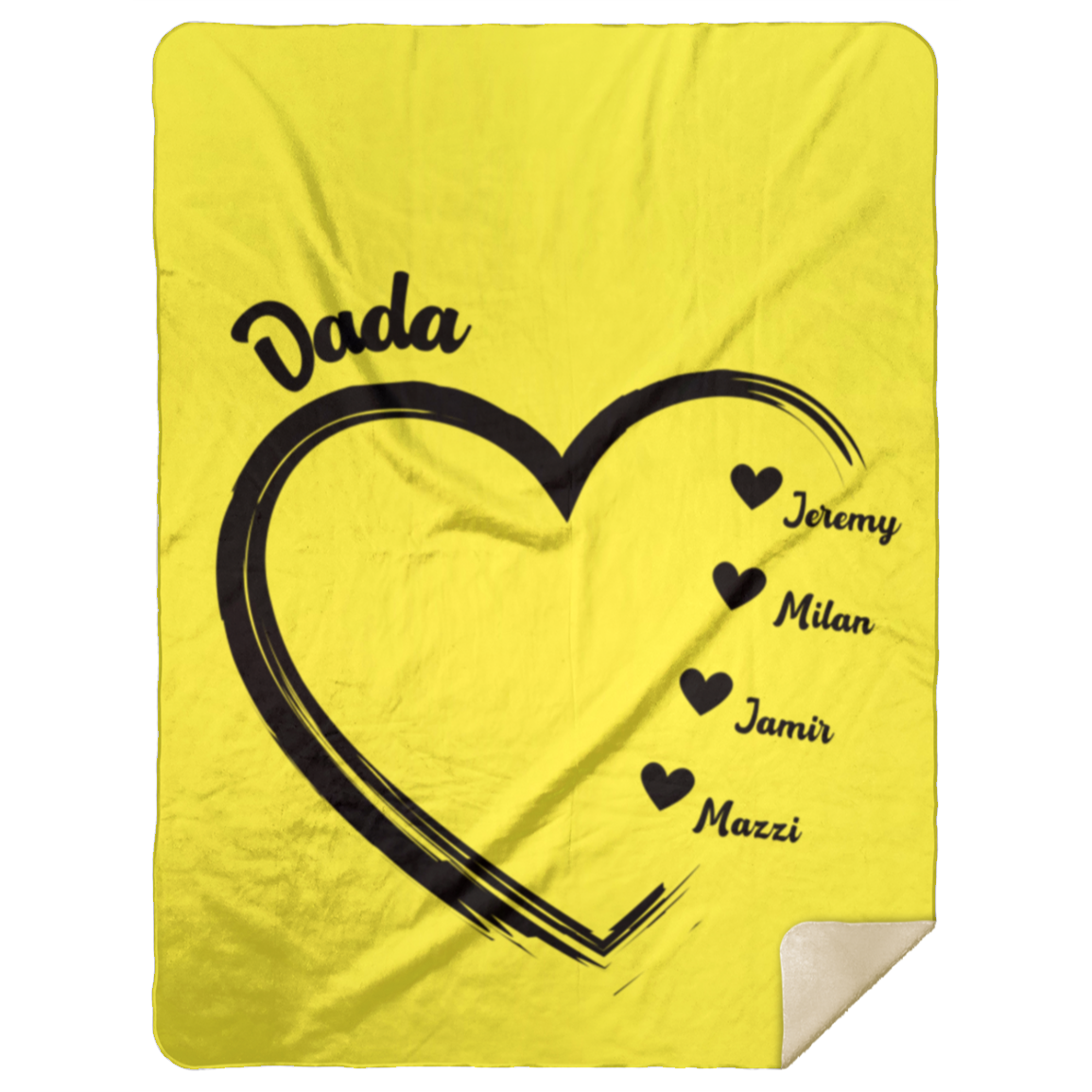Dada w/names - Large Premium Sherpa Blanket