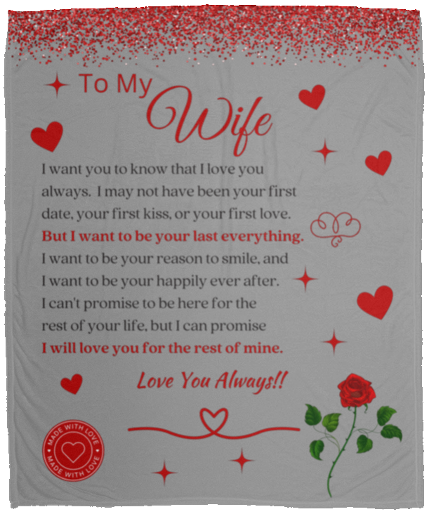 Wife Love Always -  Fleece Blanket - 50x60
