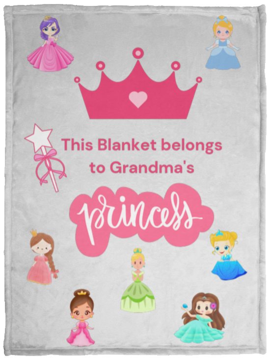 Grandma's Princess for Granddaughter - Cozy Plush Fleece Blanket - 30x40