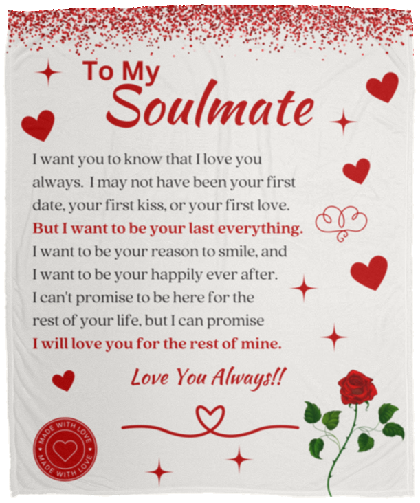Soulmate Love Always - Fleece Blanket - 50x60