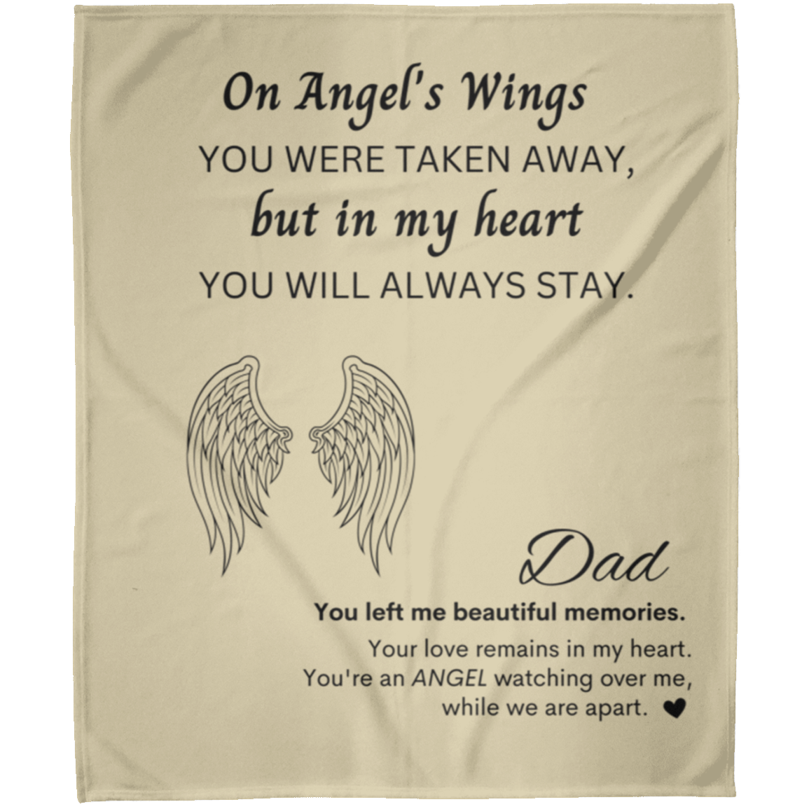 Memory Blanket for Dad (Angel's Wings) -  Arctic Fleece Blanket 50x60