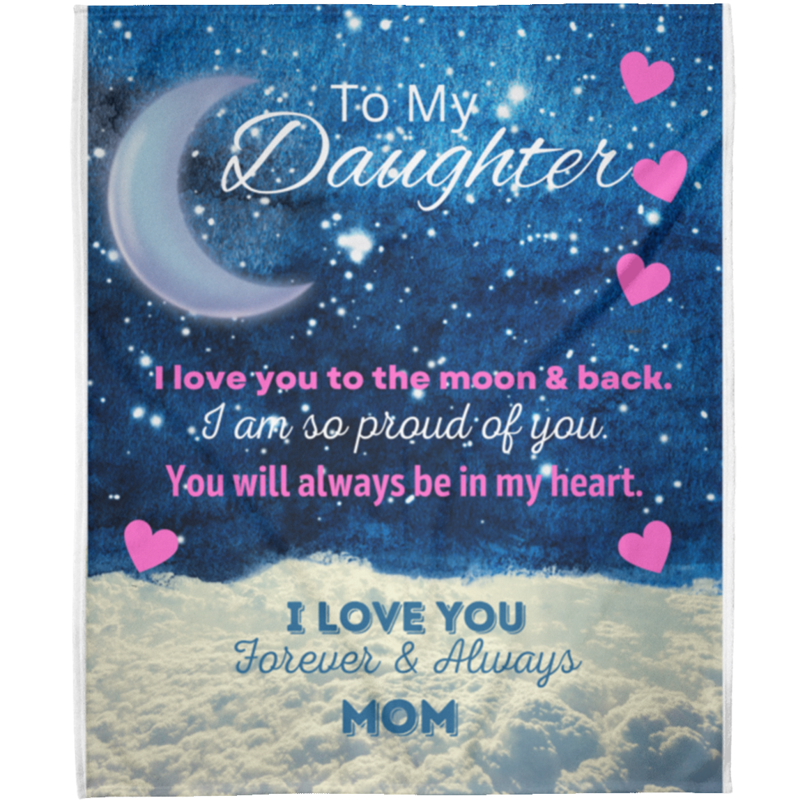 Daughter Moon and Back from Mom -  Arctic Fleece Blanket 50x60