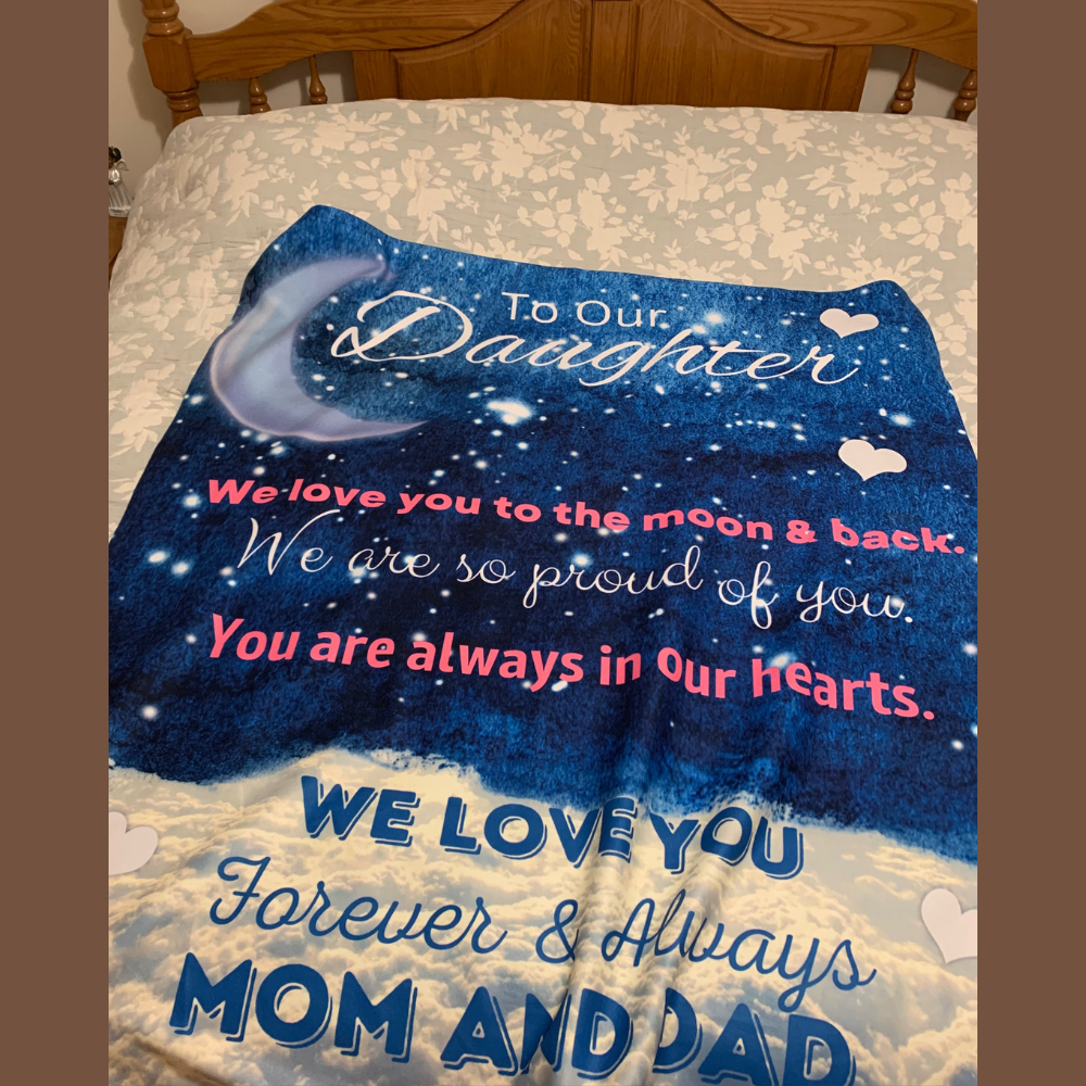 Daughter to the Moon and Back - Arctic Fleece Blanket 50x60