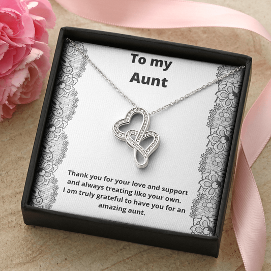 To My Aunt / Double Hearts Necklace