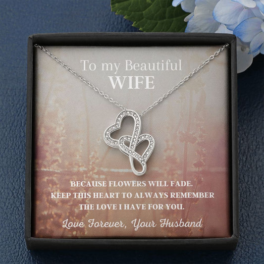 double hearts, gift for wife, wife gift, anniversary for wife, anniversary gift, gift to wife