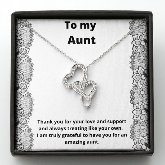 To My Aunt / Double Hearts Necklace