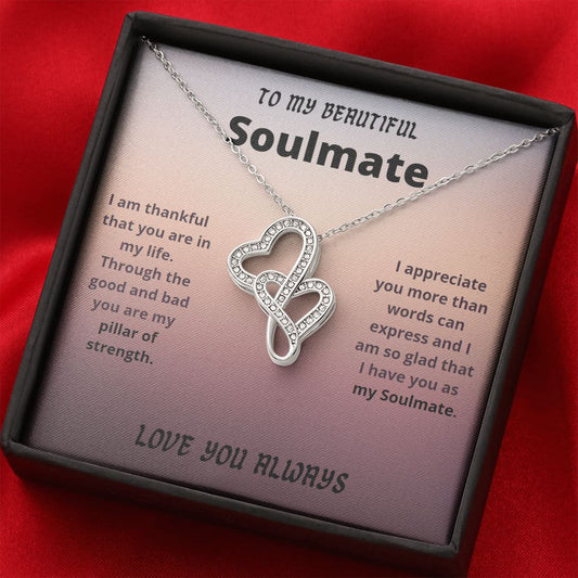 My Beautiful Soulmate / Soulmate Gift / Double Hearts Necklace