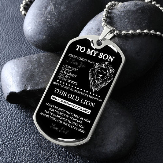 Son - Old Lion - Dog Tag Necklace