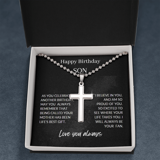 Happy Birthday Son / Son from Mother / Cuban Link Chain Necklace
