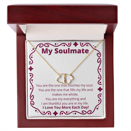 My soulmate gift gold necklace gift you are my everything and thankful you are in my life